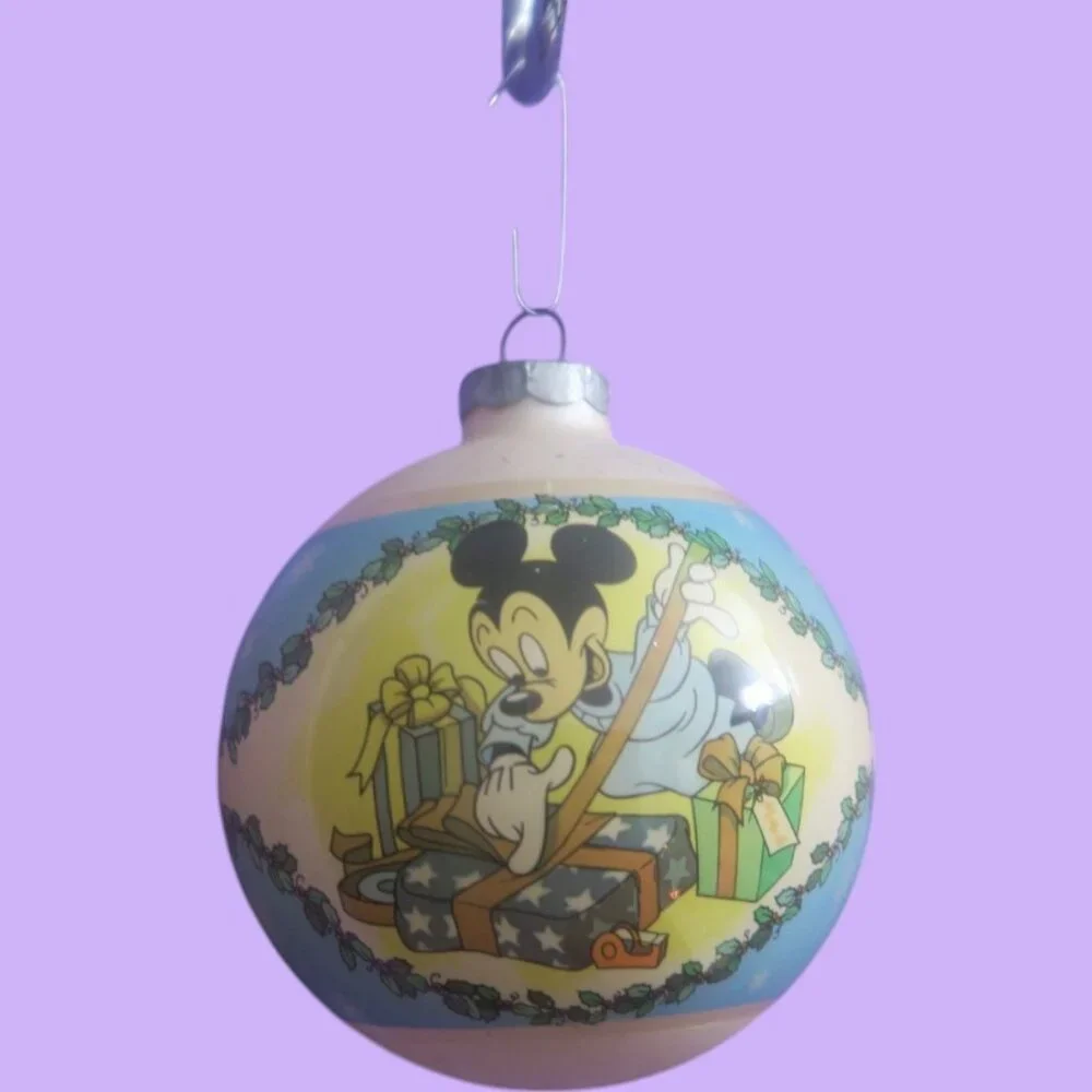 Disney vintage mickey mouse 1988 Christmas ornament twas the night in blue cream
